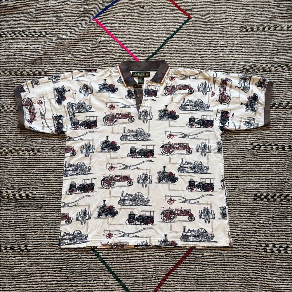 Vintage Tractor Print Men's Shirt